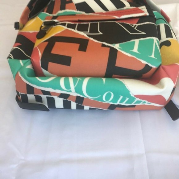 SOLD! Moschino MULTI-COLOR ECO-LEATHER XL BACKPACK FAUX - Picture 5 of 12